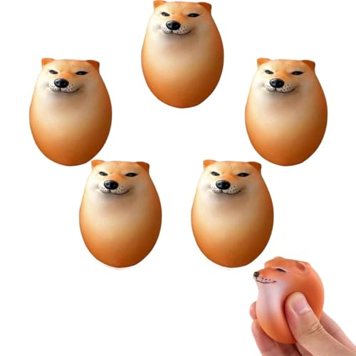 Shibako-Hunde-Squishy-Ei, Shibako-Hunde-Ei-Spielzeug, Shibako-Squishy-Ei, Shibako-Ei, Shiba-Inu-Welpen-Quetschspielzeug zum Stressabbau (5pcs) von Fokayo