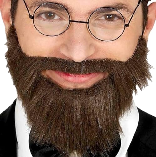 Gefälschte Bärte, Hipster-Bart mit Gummizug, Kostümzubehör, Fake Beard Braun für Halloween Weihnachten Partys Verkleidung Zubehör Outfit Cosplay Supplies (Braun) von Fokelyi