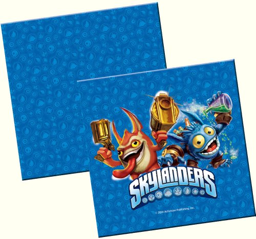 20 BLAUE Servietten * SKYLANDERS GIANTS * für Party und Geburtstag // Kinder Geburtstag Party Fete Set Jungen Napkins Papierservietten Ball Monster Roboter von Folat