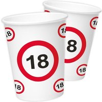 Becher "Verkehrsschild" zum 18. Geburtstag, 8er Pack von Folat