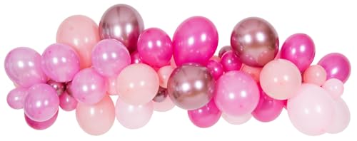 Folat 10640 Set Ballongirlande-Dazzling Pink-62 Stück-Ballonbogen Kit, Luftballon Girlande für Geburtstag, Party, Jubiläum, Hochzeit Dekorationen, Mehrfarbig von Folat