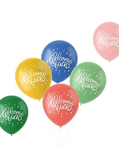 Folat 18655 Ballons Retro 'Willkommen zurück', Multicolour, Einheitsgröße von Folat