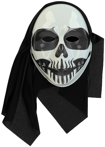 Folat 23876 23876-Happy Booo Totenkopf Nonne Halloween Schwarz Weiß-gruselige Maske Kostüm für Erwachsene und Kinder Party Dekoration, Mehrfarbig von Folat