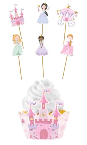 Folat 27500 Prinzessin Geburtstag Deko Rosa - Cupcake Deko-Set - Pretty Princess - 6 Sets - Prinzessin Partygeschirr für Prinzessinparty, 25x12cm Folat 27500 Prinzessin Geburtstag Deko Rosa - Cupcake Deko-Set - Pretty Princess - 6 Sets - Prinzessin Partygeschirr für Prinzessinparty, 25x12cm von Folat