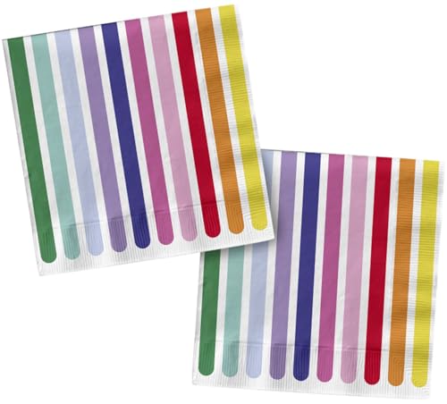 Folat 27769 Geburtstag und Party Dekoration Buntes - Servietten - Stripetastic - 33 x 33 cm - 20 Stück - Partyzubehör für Kinder und Erwachsene Folat 27769 Geburtstag und Party Dekoration Buntes - Servietten - Stripetastic - 33 x 33 cm - 20 Stück - Partyzubehör für Kinder und Erwachsene von Folat
