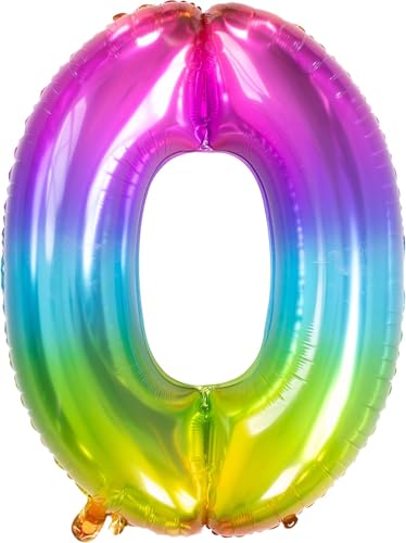 Folat 63240 Folienballon Yummy Gummy Rainbow Ziffer/Zahl 0-86 cm, Mehrfarbig von Folat