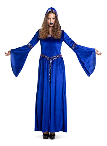 Folat 63413 Hexe Hexenkleid Dark Moon für Damen - Größe XXL, Women, Blau von Folat