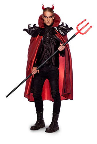 Folat 63428 Teufel Umhang mit Kopfstück Hallowween Fasching Karneval (M/L) Mehrfarbig von Folat