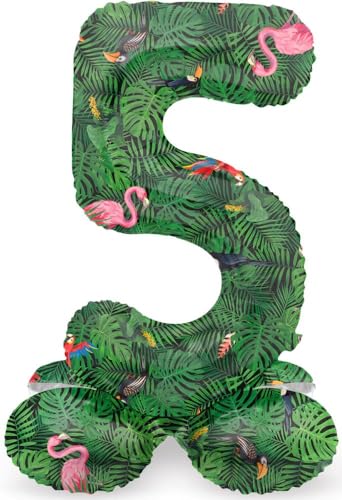 Folat 64735 Luftballon Geburtstag Stehender Ziffer 5 Jungle Vibe Grün 41 cm-Decoration Geburtstagdeko, Ballon Zahl, Kein Helium erforderlich Folat 64735 Luftballon Geburtstag Stehender Ziffer 5 Jungle Vibe Grün 41 cm-Decoration Geburtstagdeko, Ballon Zahl, Kein Helium erforderlich von Folat