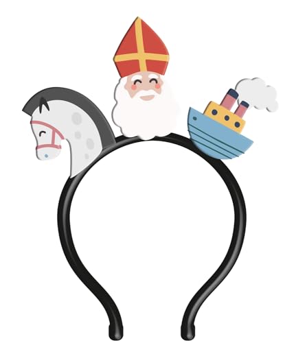 Folat 65713 Sankt Nikolaus Kinder Dekoration-Tiara Sinterklaas – Sint en Pieten, Multicolor von Folat