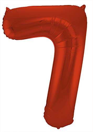 Folat 65987 - Folienballon Zahl 7 - Rot ca. 86 cm von Folat