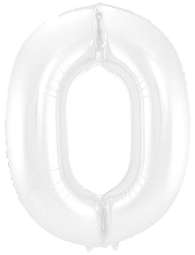 Folat 65990 - Folienballon Zahl 0 - weiß ca. 86 cm von Folat