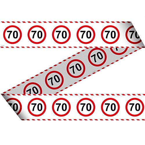 Folat 28470 - Absperrband - 15 m - Verkehrszeichen - Zahl 70-1 STK. von Folat