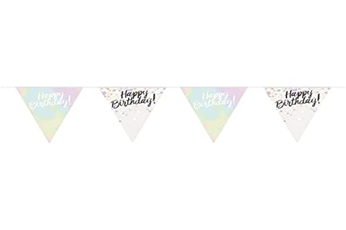 Folat 65247 Happy Birthday Flagbanner, Perlweiß (Pearl White) von Folat