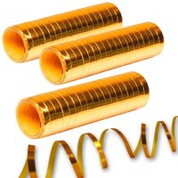 Luftschlangen Metallic golden 3er Pack, je 18 Stk. pro Rolle von Folat