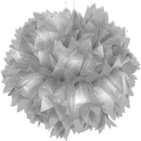 Pompom Deko in Silber, 30cm, Raumdekoration mit Band von Folat