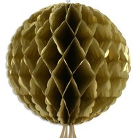 Wabenball golden mit Schnur zum Befestigen, aus Papier, 30cm von Folat