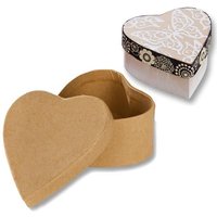 1 Pappbox Mini HERZ, 8x7,5x4 cm, natur, kreative Bastelidee als Geschenkverpackung zu Valentinstag von Folia Bringmann