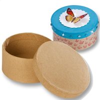 1 Pappbox Mini RUND, 8x4 cm, kreative Bastelidee, Bastelzubehör für Kinder von Folia Bringmann