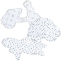 Bügel-Perlen Schablonen "Fahrzeuge", 3-teiliges Set von Folia Bringmann