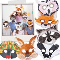 Kindermasken zum Bemalen und Bekleben, 6 Stück von Folia Bringmann