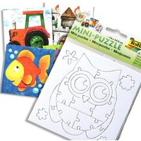 Mini Puzzle Set, 4 Stk, zum Anmalen und Puzzeln, zum Kindergeburtstag von Folia Bringmann