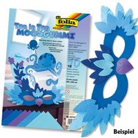 Moosgummi-Set in Blau, 10 Blätter in 5 verschiedenen blauen Farbtönen von Folia Bringmann