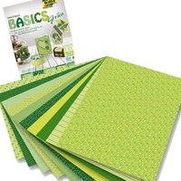 Motivblock Basics grün mit 30 Seiten Motivkarton und -papier, 24×34cm von Folia Bringmann