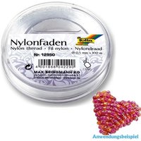 Nylonfaden auf Spule, 0,50mmx100m transparent, für Perlentiere, Mobiles, Schmuck von Folia Bringmann