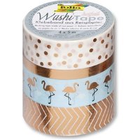 Washi Tape - Hotfoil Rosegold, 4er Packung, rückstandslos entfernbar von Folia Bringmann