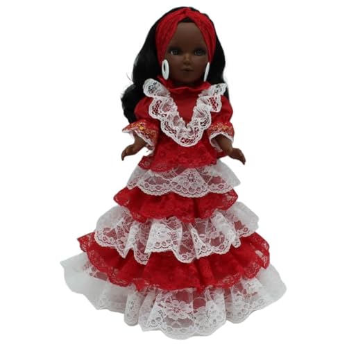 Folk Artesanía Mari's Mulatta Puppe Shango Santa Barbara Vidal Rojas Dolls Original 41 cm Sammlung Religiöses Kleid Santera von Folk Artesanía