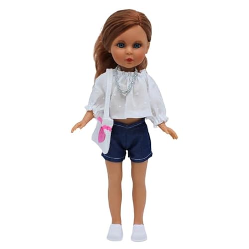 Folk Artesanía Naia Original Sammelpuppe, 35 cm, Vidal Red Dolls mit Bluse und Jeans von Folk Artesanía