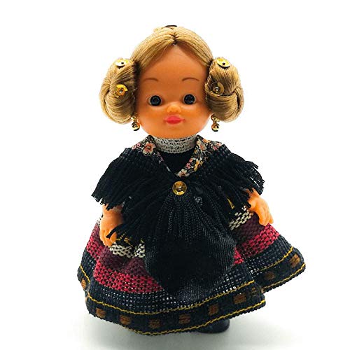 Folk Artesanía Sammlerpuppe, 15 cm, regionales Kleid von Manchega Castilla la Mancha. Hergestellt in Spanien Barriguitas ähnlich von Folk Artesanía