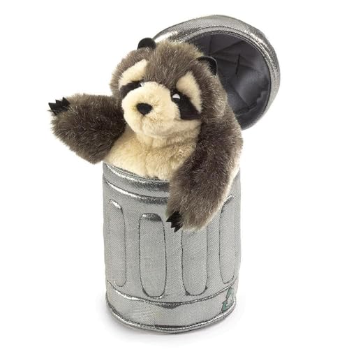 Folkmanis Raccoon in Garbage Can Hand Puppet, 13 * 25 * 13 cm von Folkmanis