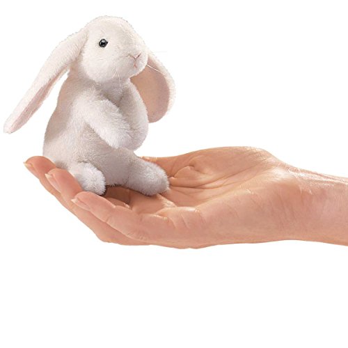 Folkmanis 2745 Hase Fingerpuppe, weiß, One Size von Folkmanis