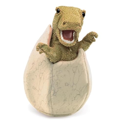 Folkmanis 3134 Dinosaur Egg Hand Puppet, One Size, Green, Tan, Brown von Folkmanis