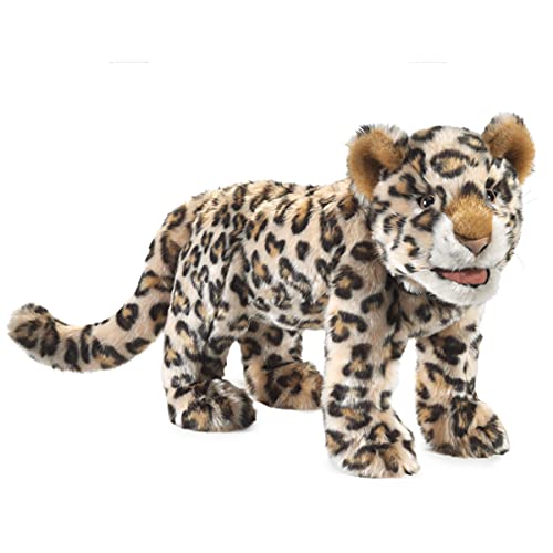 Folkmanis Handpuppe mit Leoparden-Motiv, Beige, Braun, Hellbraun, Schwarz, Weiß von Folkmanis