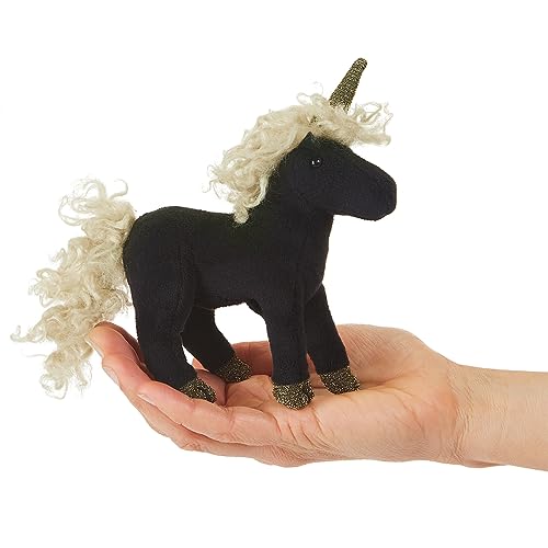 Folkmanis Mini-Fingerpuppe, Einhorn, Schwarz von Folkmanis