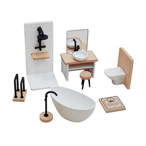 Folpus 1/12 Puppenhaus Badezimmer Set Spielhaus Zubehör Rollenspiel Spielzeug Puppenhaus Dekor Folpus 1/12 Puppenhaus Badezimmer Set Spielhaus Zubehör Rollenspiel Spielzeug Puppenhaus Dekor von Folpus