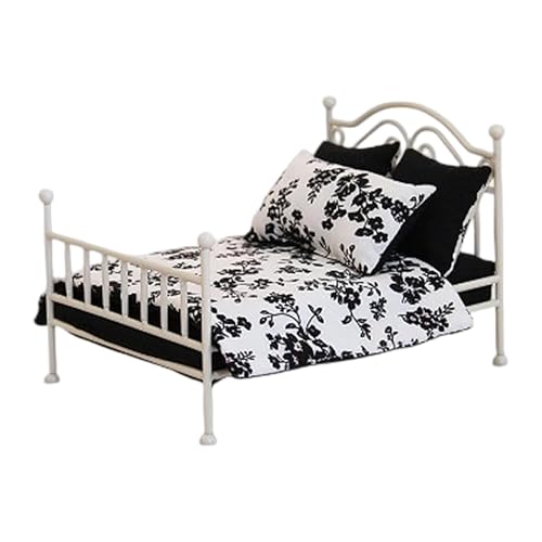 Folpus 1/12 Puppenhaus Bett DIY Szene Pretend Spielen Spielzeug Miniatur Bett Miniatur Puppenhaus Möbel, Weiß Folpus 1/12 Puppenhaus Bett DIY Szene Pretend Spielen Spielzeug Miniatur Bett Miniatur Puppenhaus Möbel, Weiß von Folpus