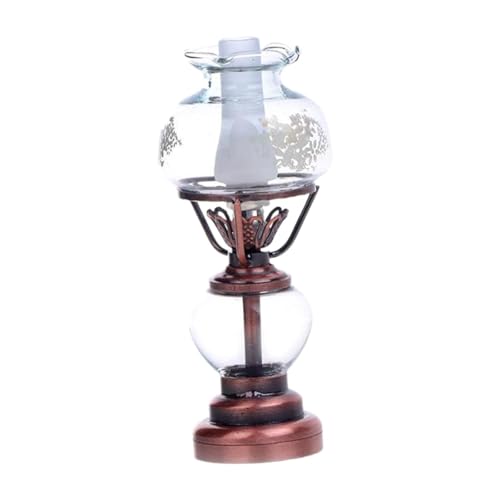 Folpus 1/12 puppenhaus Miniatur Tisch Lampe Pretend Spielen Ornamente Leben Szene Geburtstag Geschenk Puppenhaus Leuchte für Schreibtisch Hause, Rot von Folpus