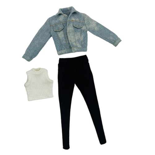 Folpus 1: 6 Skala Frau Jean Jacket Action Figur Kleidung Button Down Anpassungs -Denimjacke für 12 -Zoll -BJD -Puppenfigur Zubehör, Blau von Folpus