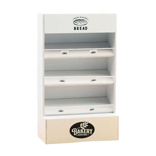 Folpus 1:12 Mini Brot Schrank Puppenzubehör Dekoration Lagerregal für Wohnzimmer, Weiß von Folpus