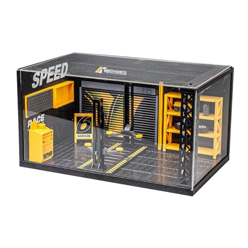 Folpus 1:24 Diorama Auto Garage Auto Werkstatt Szene Modell Ornamente Szene Dekoration DIY Spielzeug von Folpus