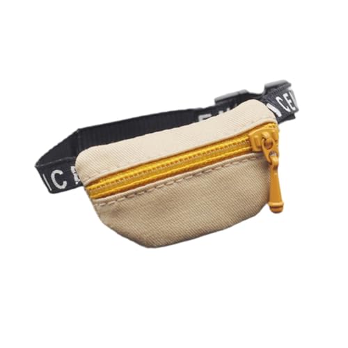 Folpus 1:6 1:12 Puppen-Crossbody-Gürteltasche, Modell, kleine Hüfttasche, DIY-Szenerie für Puppenhauspuppen, Feengarten, khaki von Folpus