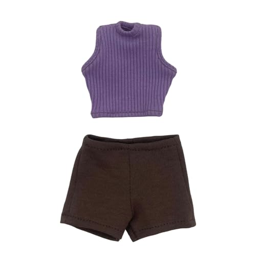 Folpus 1:6 Tanktop mit Shorts, Basic Crop Outfit, Freizeitkleidung, Mini-Sommertops zum Anziehen für 12 Zoll weibliche Actionfiguren, Braun Folpus 1:6 Tanktop mit Shorts, Basic Crop Outfit, Freizeitkleidung, Mini-Sommertops zum Anziehen für 12 Zoll weibliche Actionfiguren, Braun von Folpus