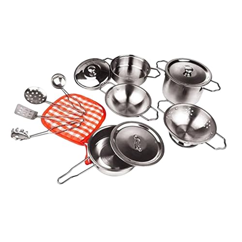 Folpus 13x Spielen Töpfe und Pfannen Spielzeug für Kinder Kinder Kochen Utensil Set Jungen Mädchen Küche Spielset von Folpus