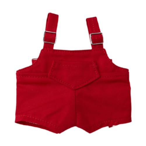 Folpus 15cm 17cm Plüsch Puppenkleidung, Kuscheltier Kleidung, Puppenhose Overall Puppenkleidung Stylisch, Rot von Folpus