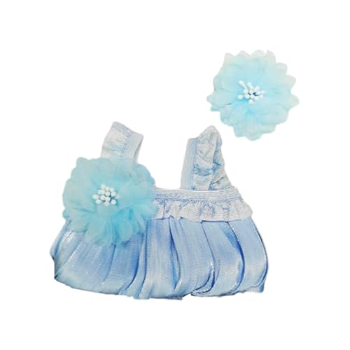 Folpus 2-teiliges Puppenkleid und Haarnadel-Kostümzubehör-Outfits, Miniatur-Kleidung für 15–17 cm große Puppen, Verkleidung, Blau von Folpus