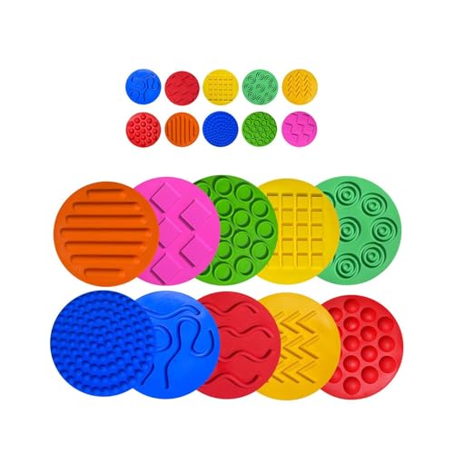 Folpus 20x Sensorische Matten Sensorische Scheiben Matte Strukturierte Sensorische Pads Sensorische Kreise für Kinder Kinder Feinmotorik Spieltraining von Folpus